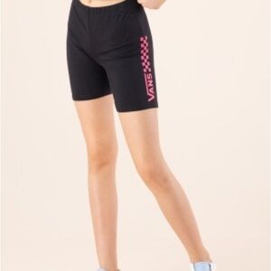 BOGO FREE!! Vans Women's Size Small Black Chalkboard Biker Shorts with Pink Logo
